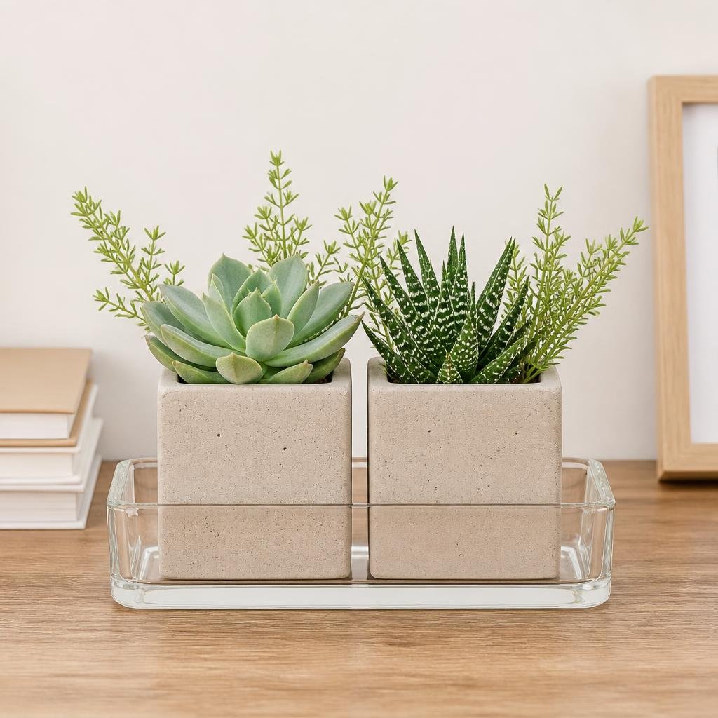 Concrete Mini Pot Duo