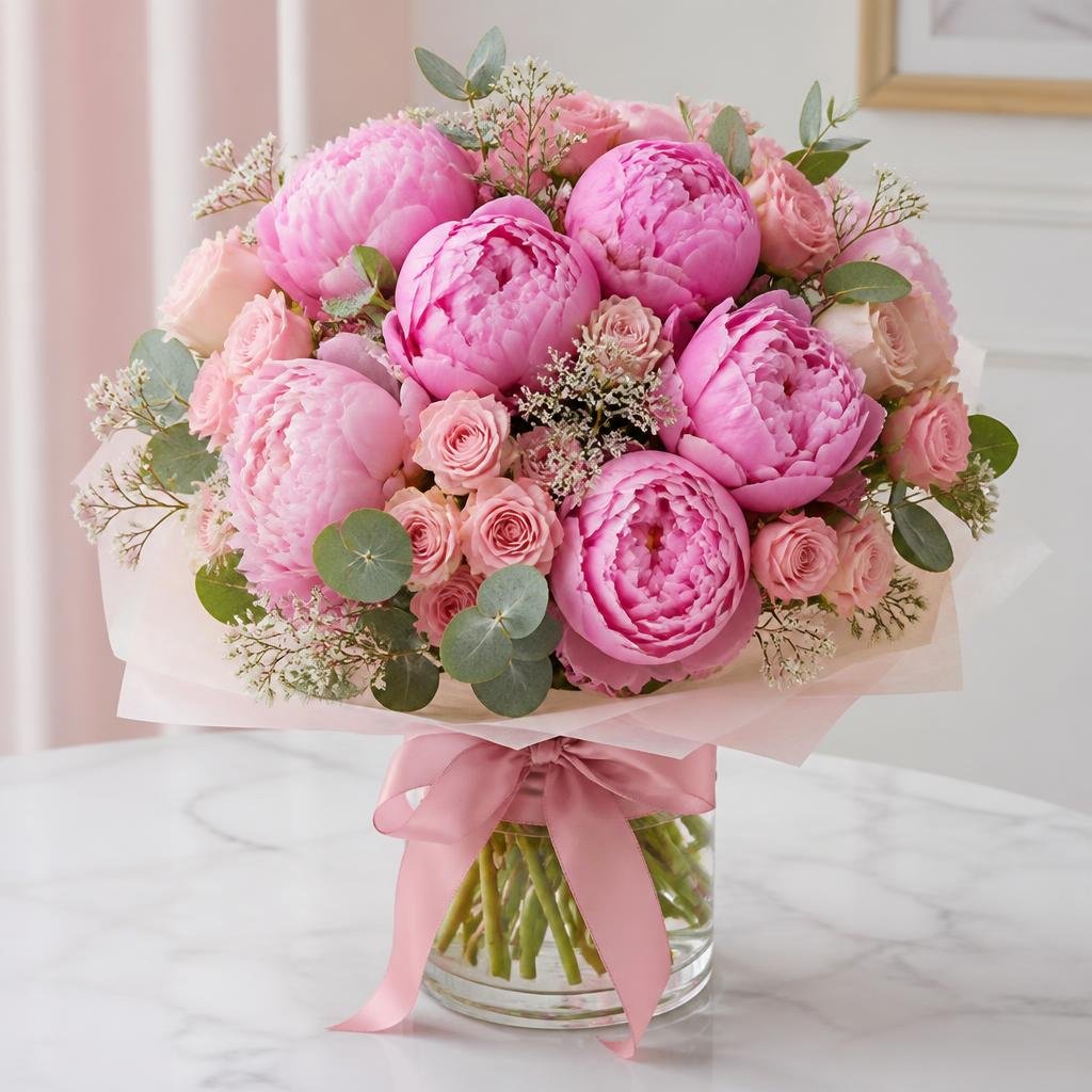 Soft Blush Peony Arrangement