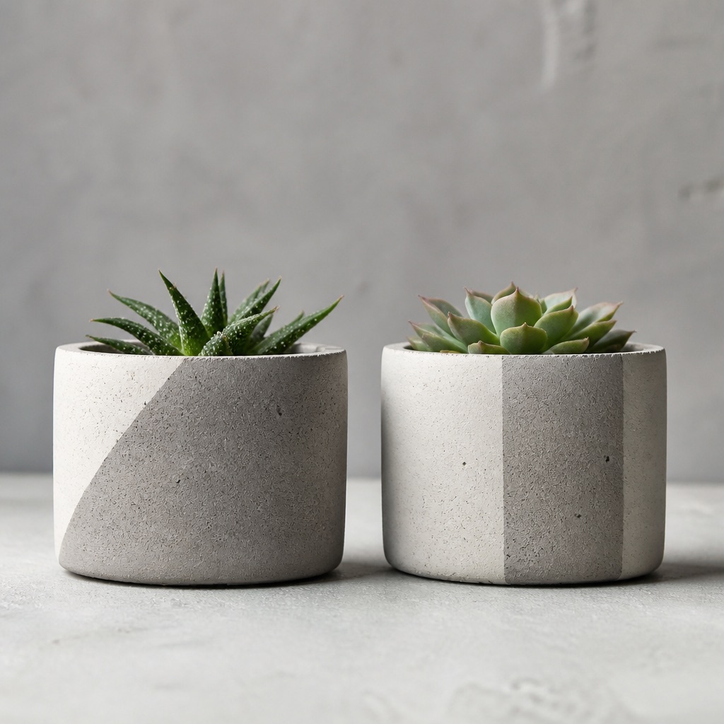 Concrete Mini Pot Duo