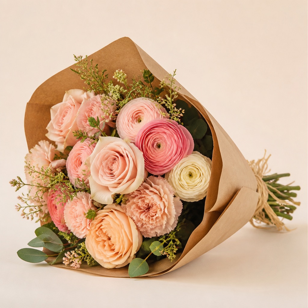 Soft Blush Peony Arrangement — Signature